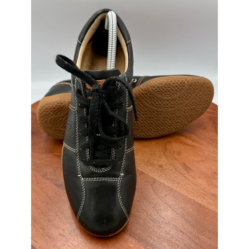 Coach Mens Meyer Black Leather Low Top Signature Logo Sneakers Size 8M F289